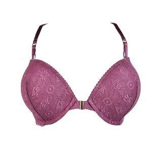 VICTORIA'S SECRET Mauve Purple Push Up Lace Caged Racerback Bra 34D